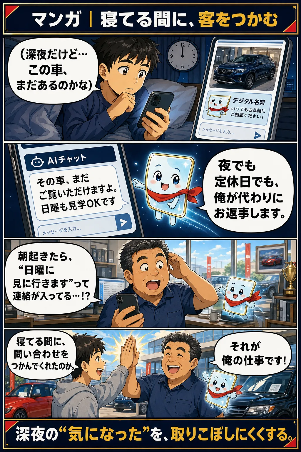 解決｜マンガ｜寝てる間に、客をつかむ